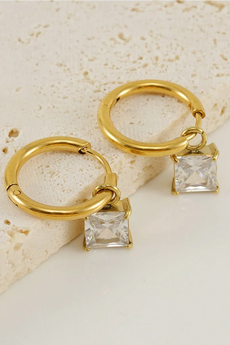 18K GOLD PLATED STAINLESS STEEL EARRINGS, SIZE