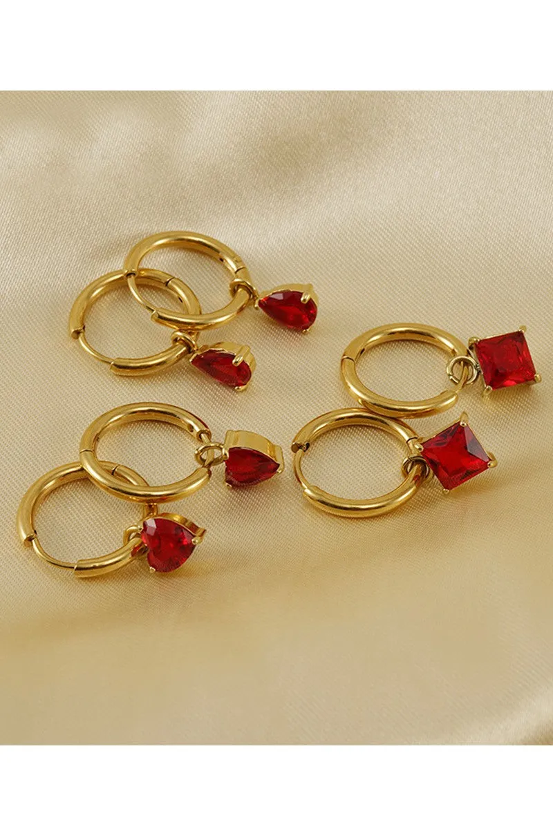 18K GOLD PLATED STAINLESS STEEL EARRINGS, SIZE