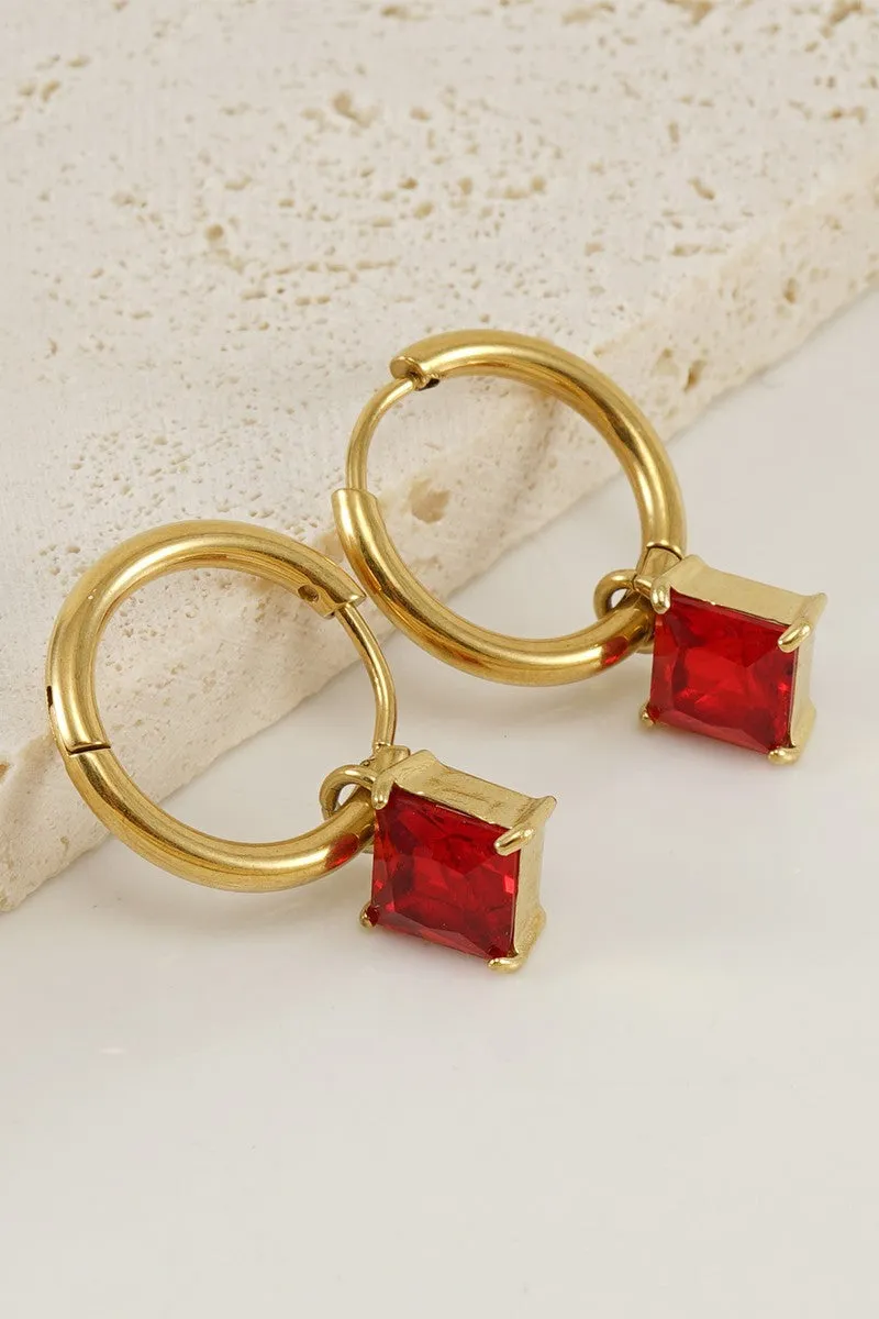 18K GOLD PLATED STAINLESS STEEL EARRINGS, SIZE