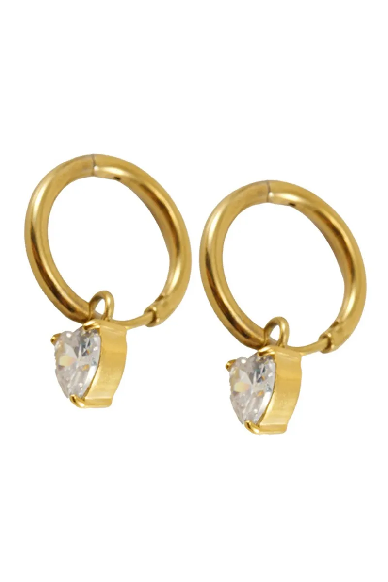 18K GOLD PLATED STAINLESS STEEL EARRINGS, SIZE