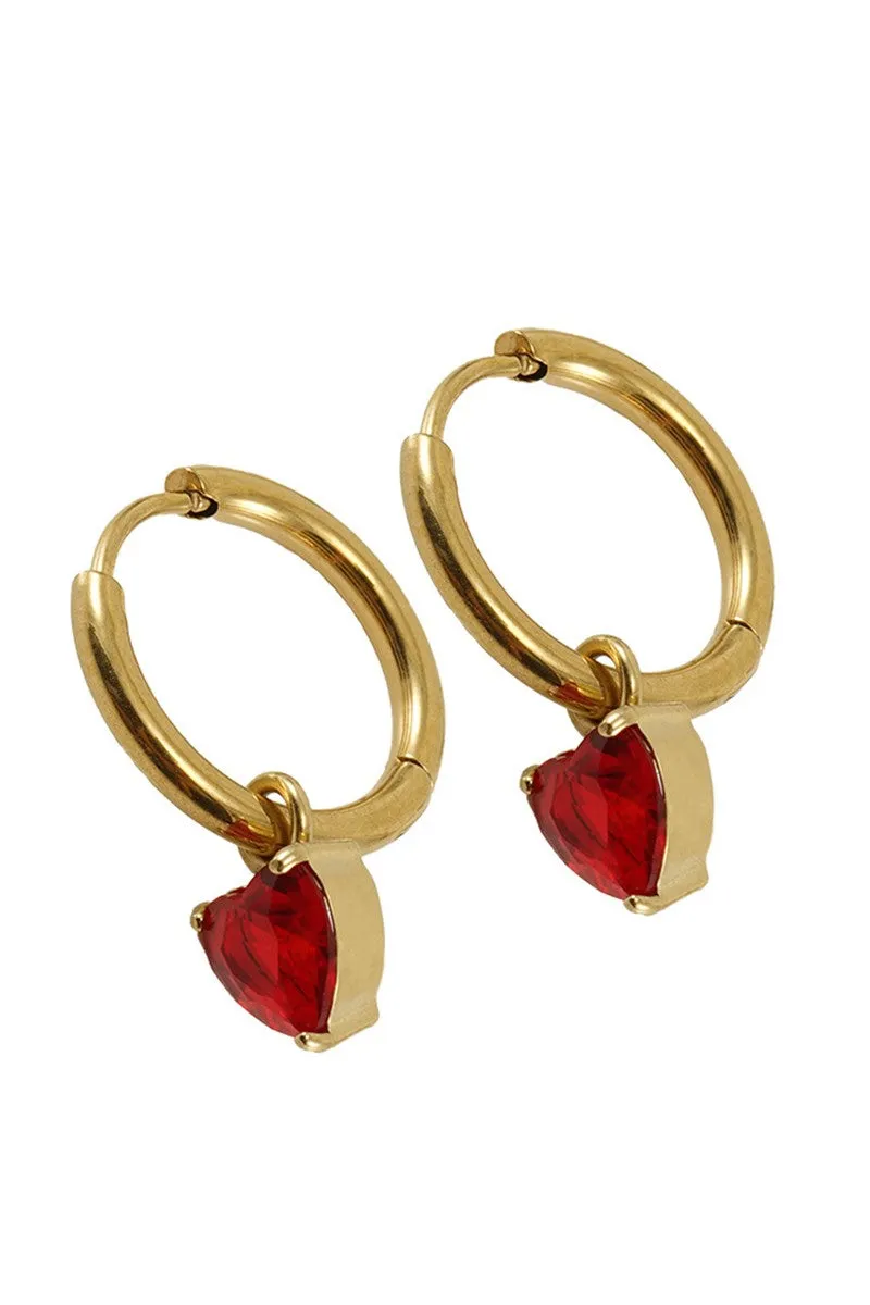 18K GOLD PLATED STAINLESS STEEL EARRINGS, SIZE