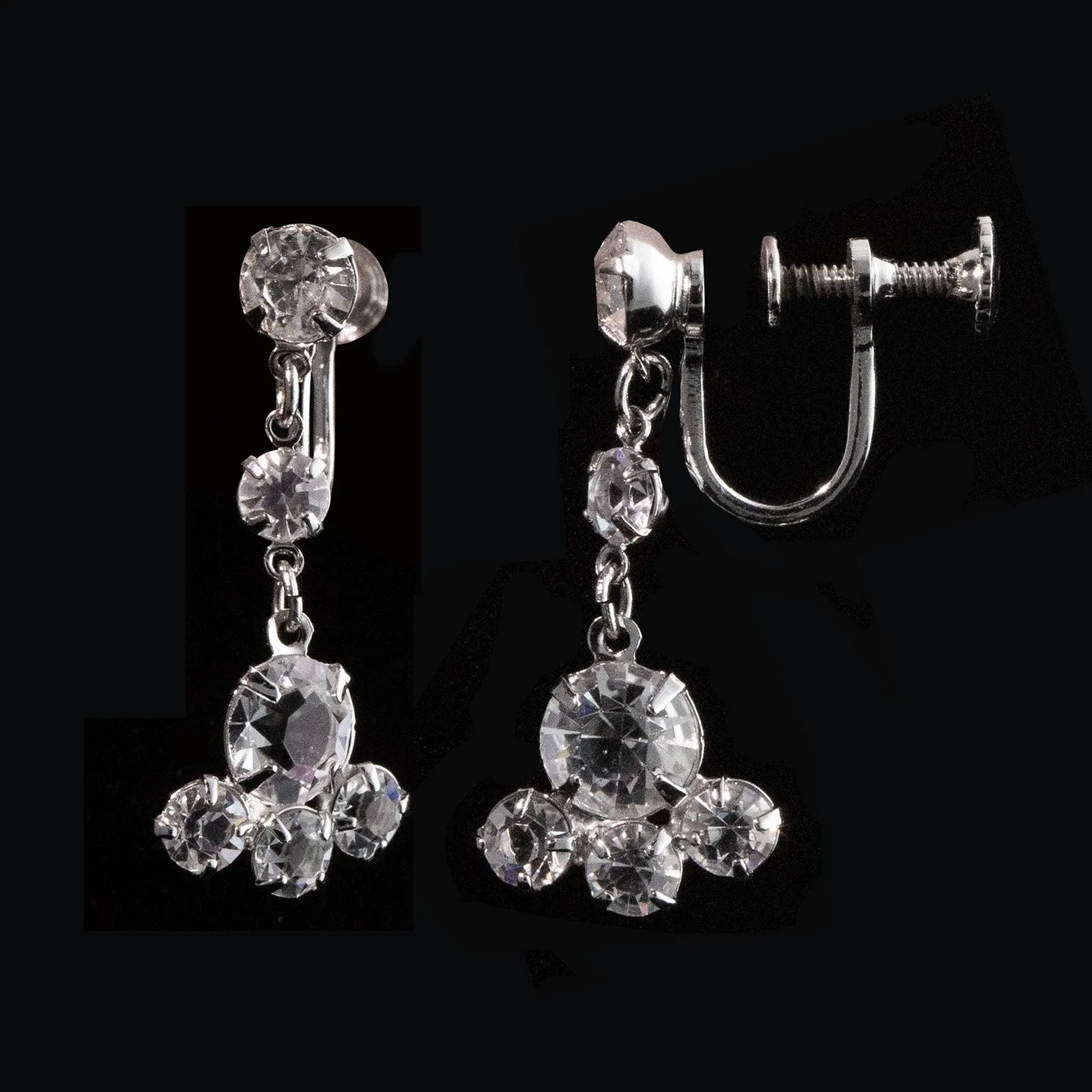 1928 Jewelry Austrian Crystal Screw Back Drop Clip On Earrings