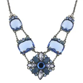 1928 Jewelry Blue Crystal Drop Necklace 16"