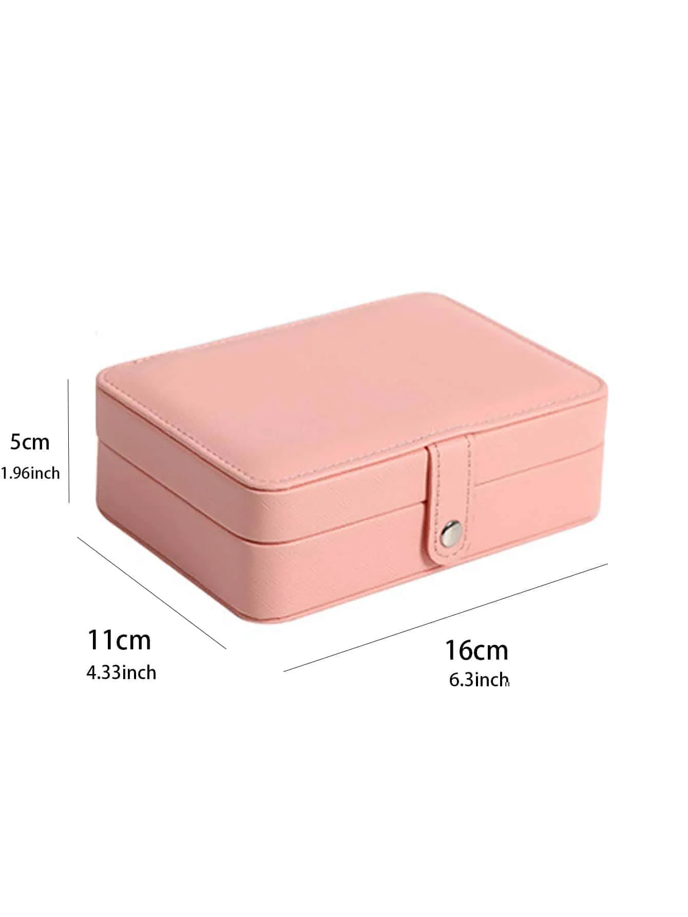 1pc Plain PU Jewelry Storage Box For Accessories, Multi-grid Jewelry Organizer For Gift, Portable Jewelry Box For Travel