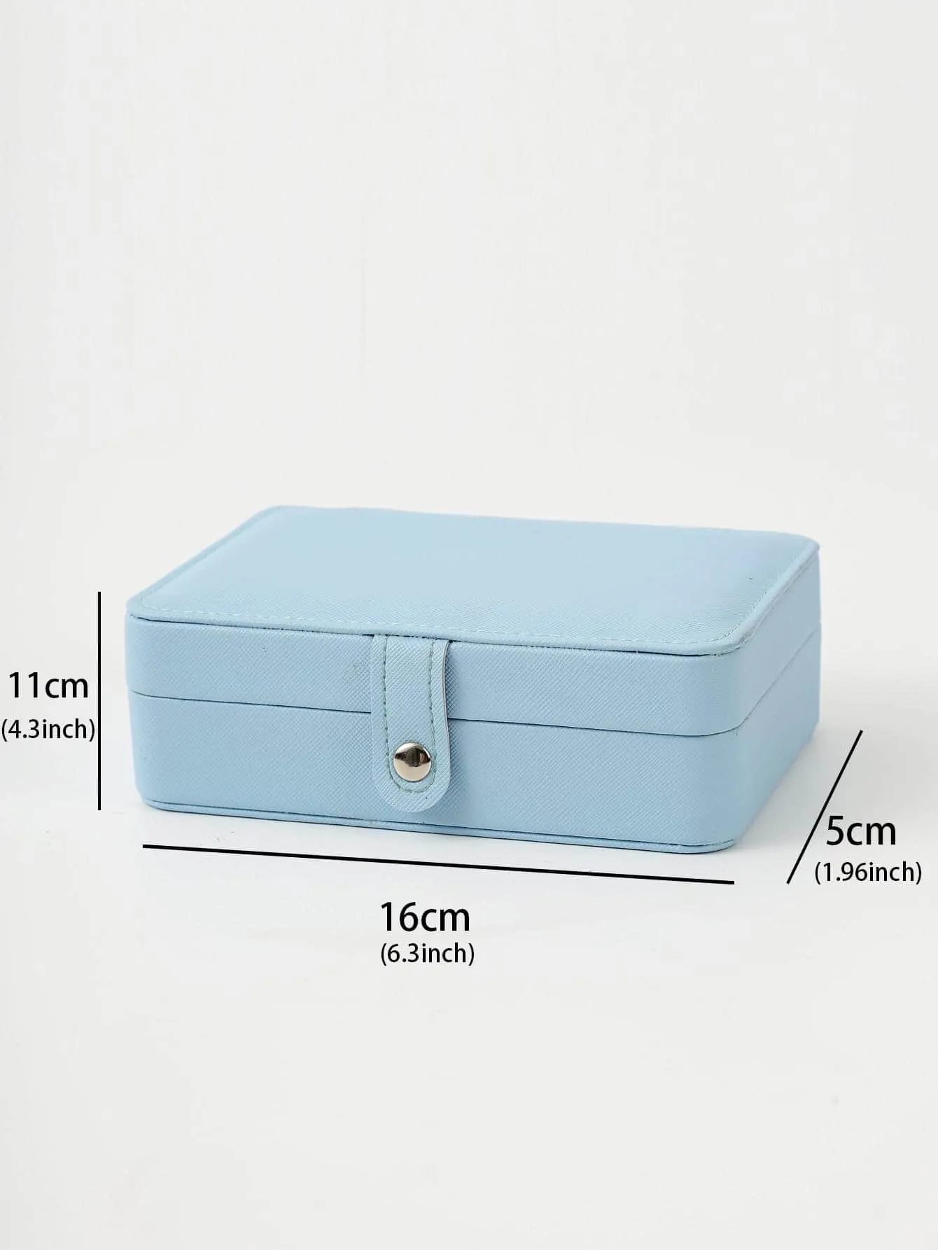 1pc Plain PU Jewelry Storage Box For Accessories, Multi-grid Jewelry Organizer For Gift, Portable Jewelry Box For Travel