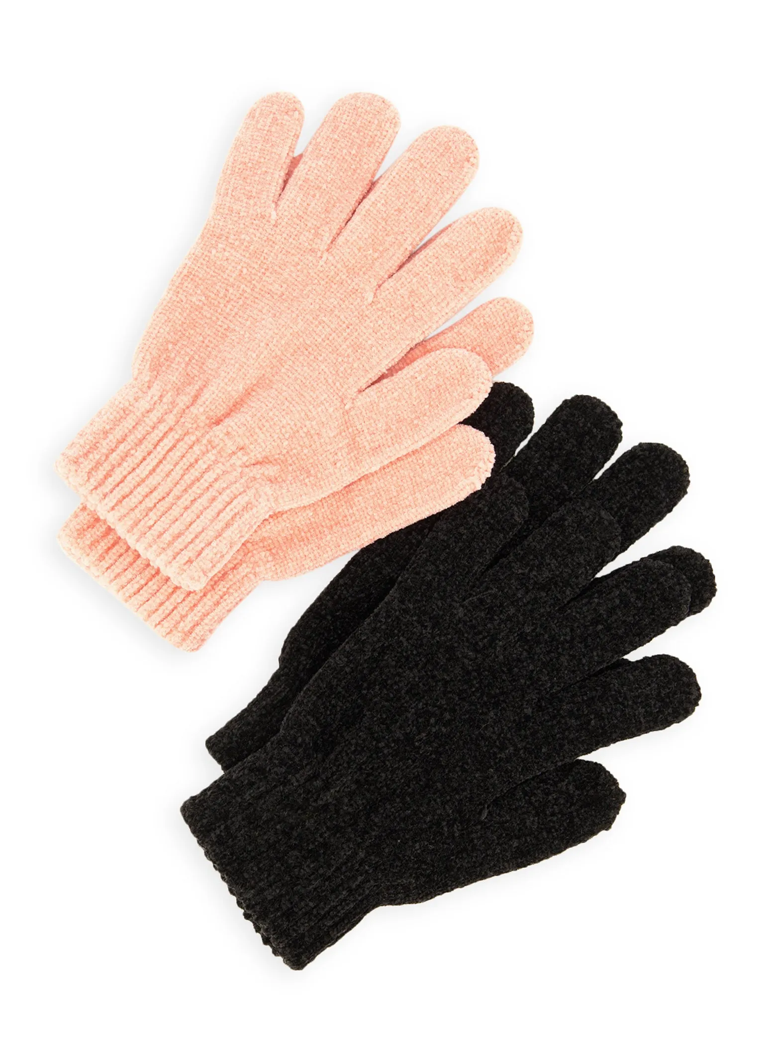 2 Pack Chenille Solid Gloves