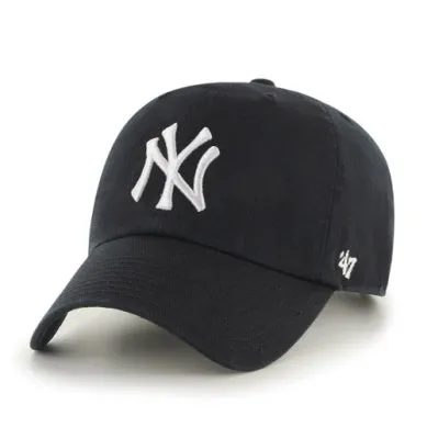 47 mlb clean up cap Yankees black and white 7hargwblk