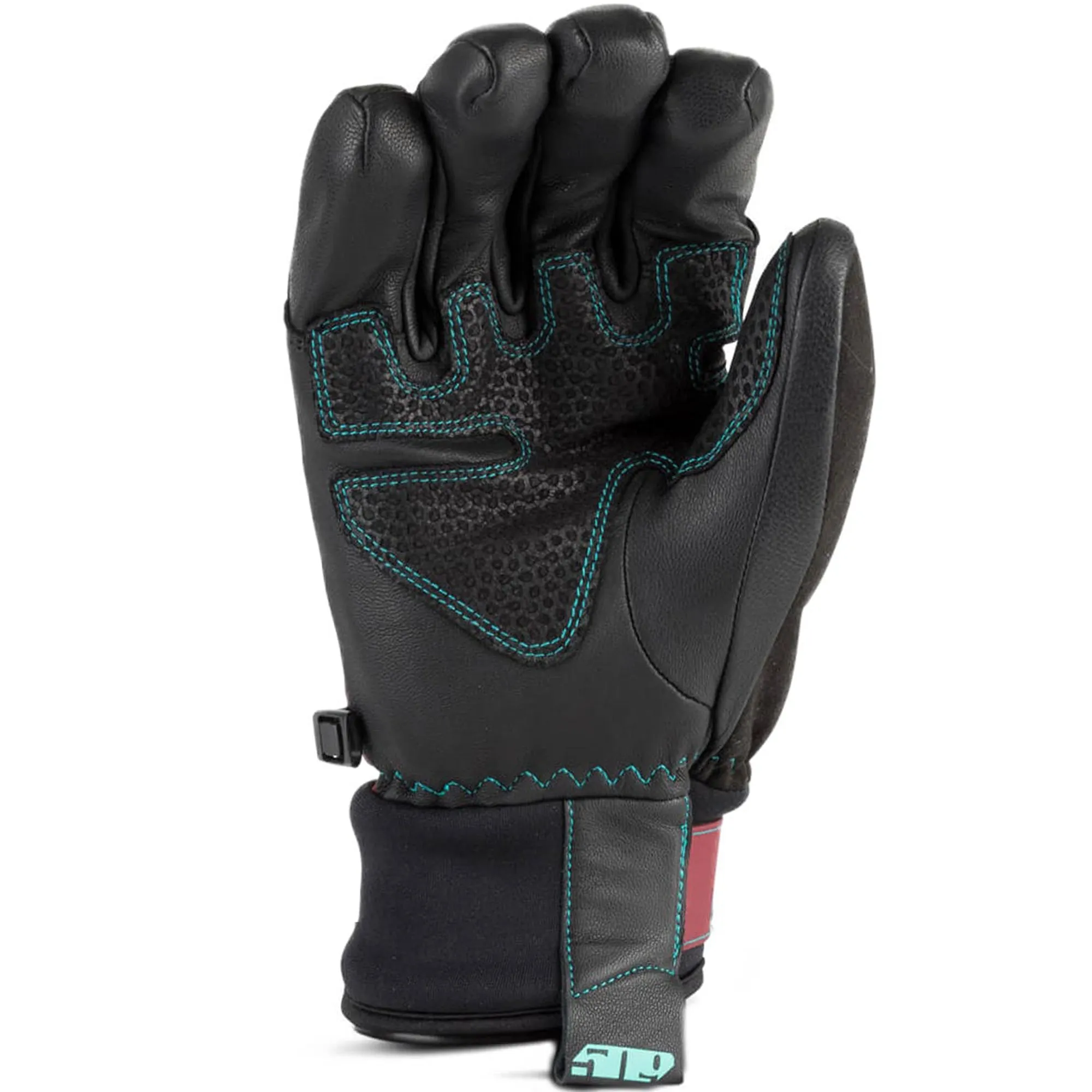 509  Free Range Snowmobile Gloves Insulated Waterproof Shear-Lock Maroon Teal