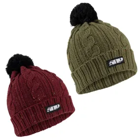 509  Womens Fleck Pom Beanie Knit Warm Snowmobile Snocross Style Winter Gear