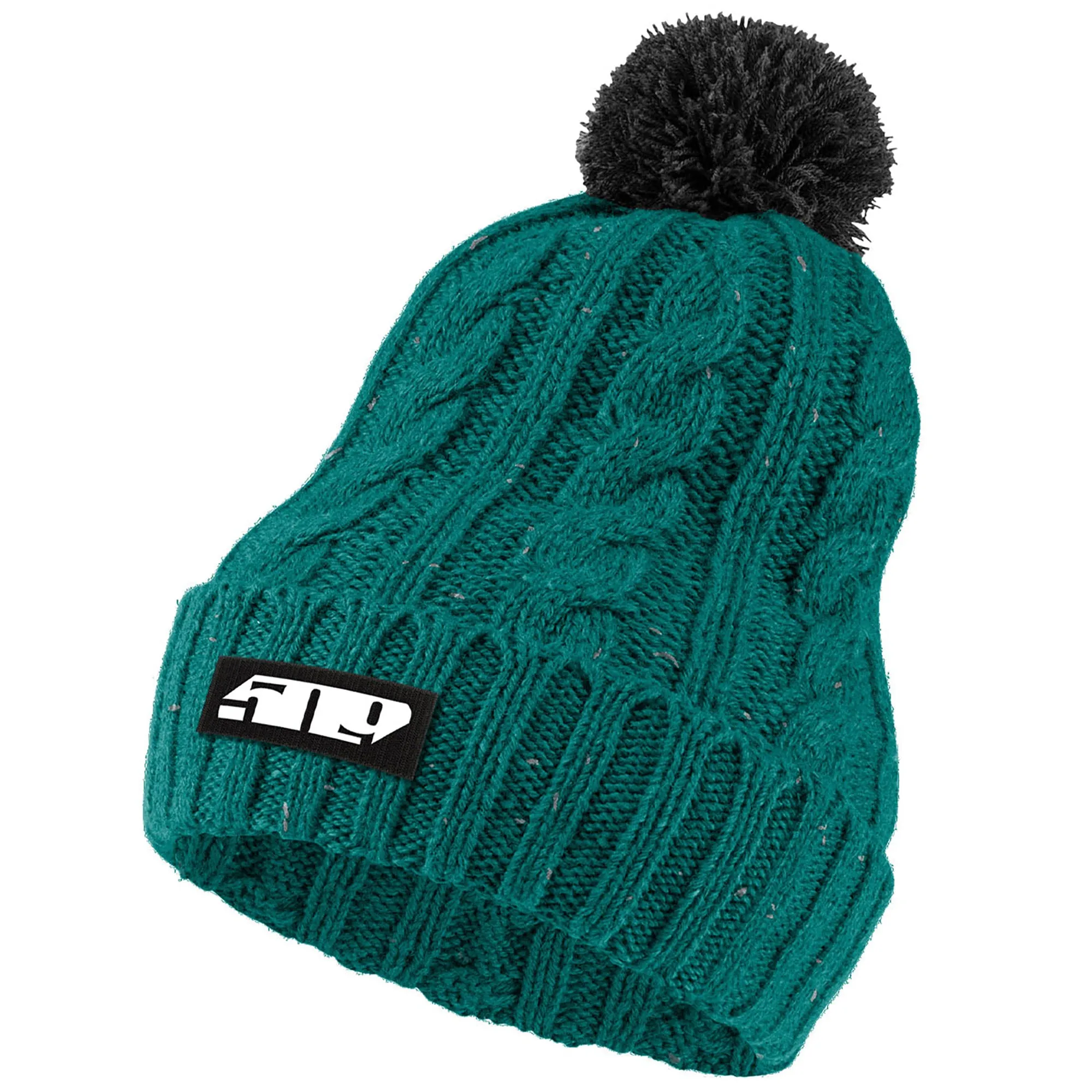 509  Womens Fleck Pom Beanie Knit Warm Snowmobile Snocross Style Winter Gear