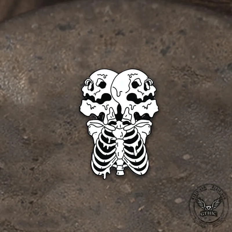 6 Pcs Punk Skull Design Alloy Brooches