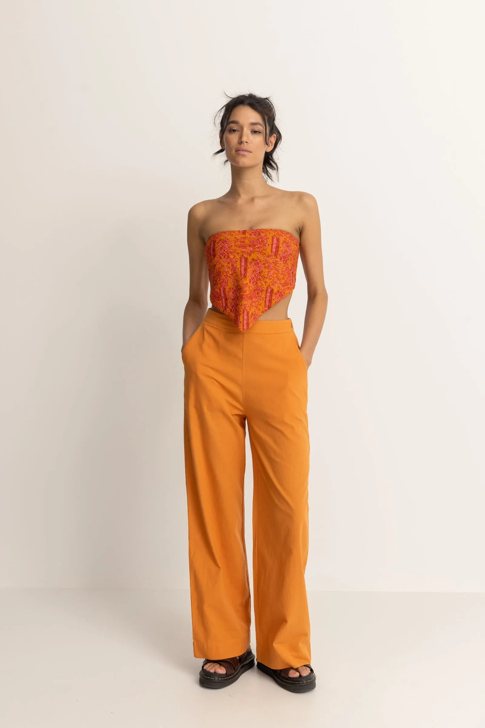 Adia Paisley Scarf Top Orange