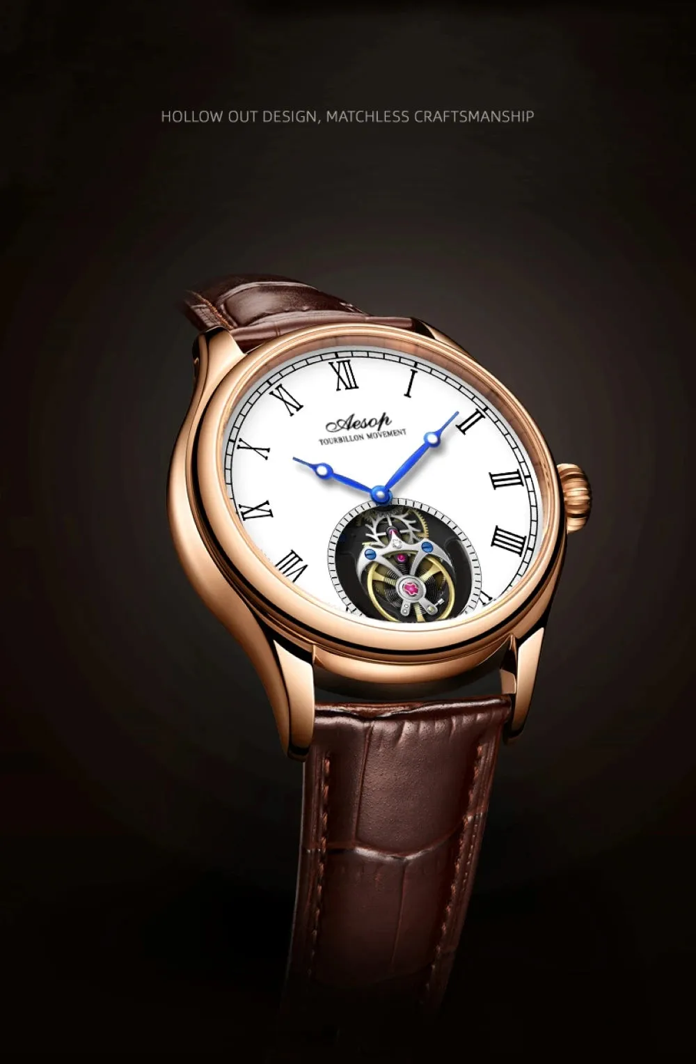 Aesop Real Flying Tourbillon Movement Mechanical Watches Luxury.