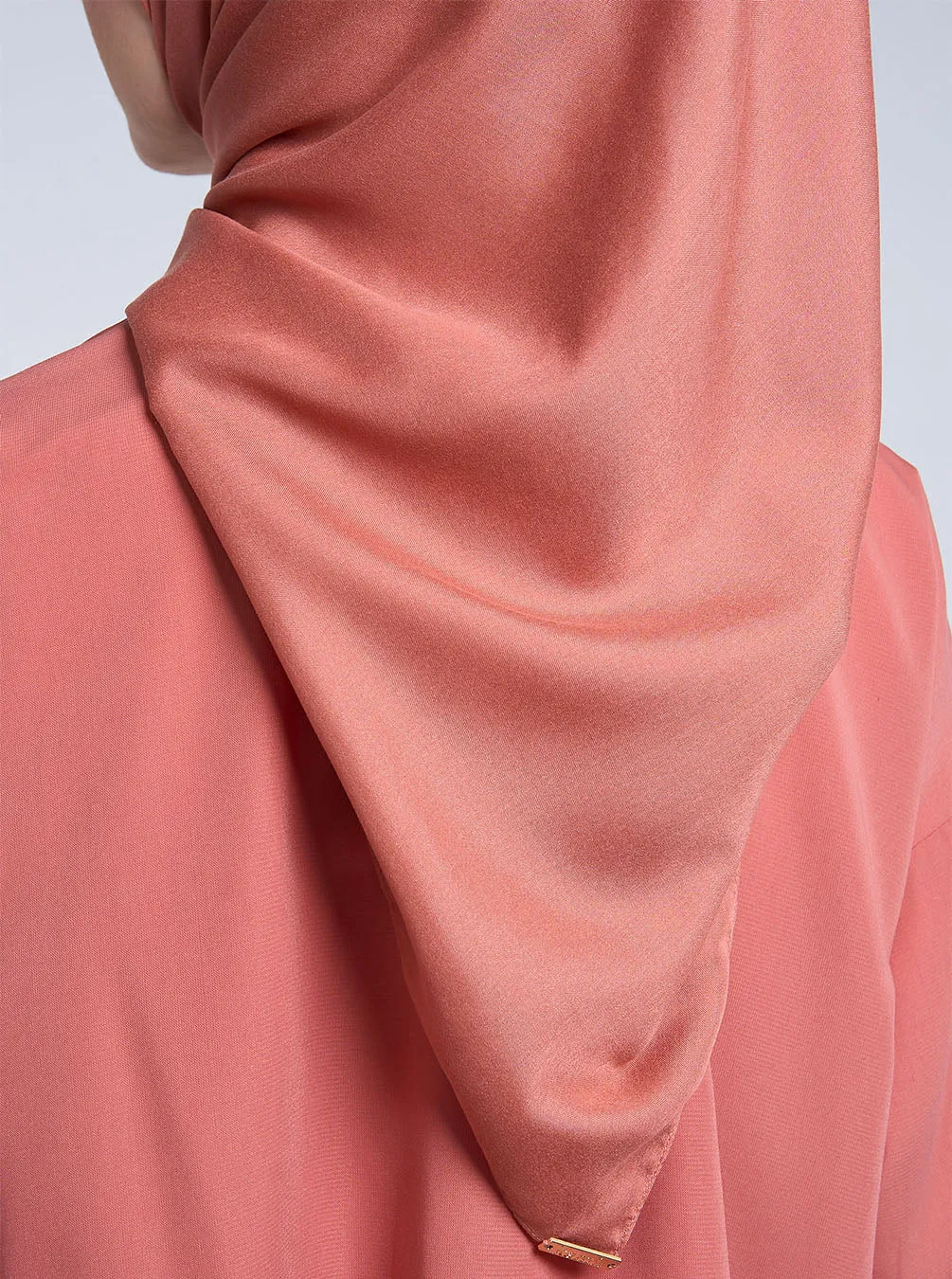 AIRY VOILE SCARF PLAIN CORAL PINK