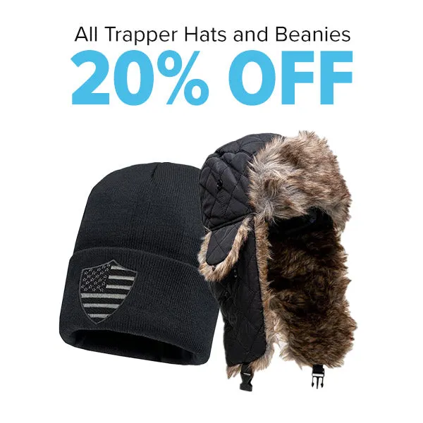 ALL TRAPPER HATS AND BEANIES 20% OFF