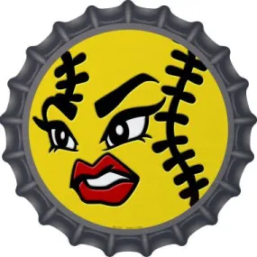 Angry Softball Novelty Metal Bottle Cap