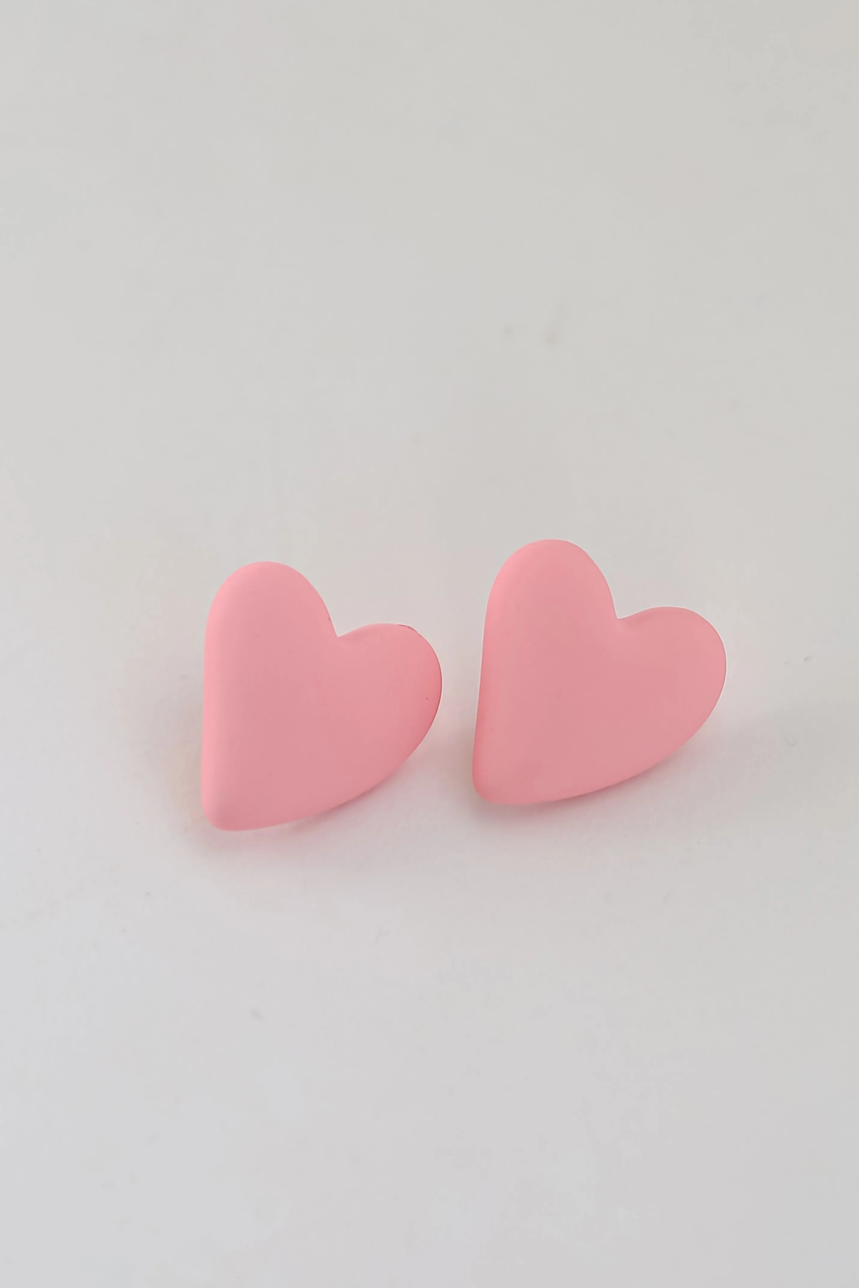 Annie Pink Heart Stud Earrings