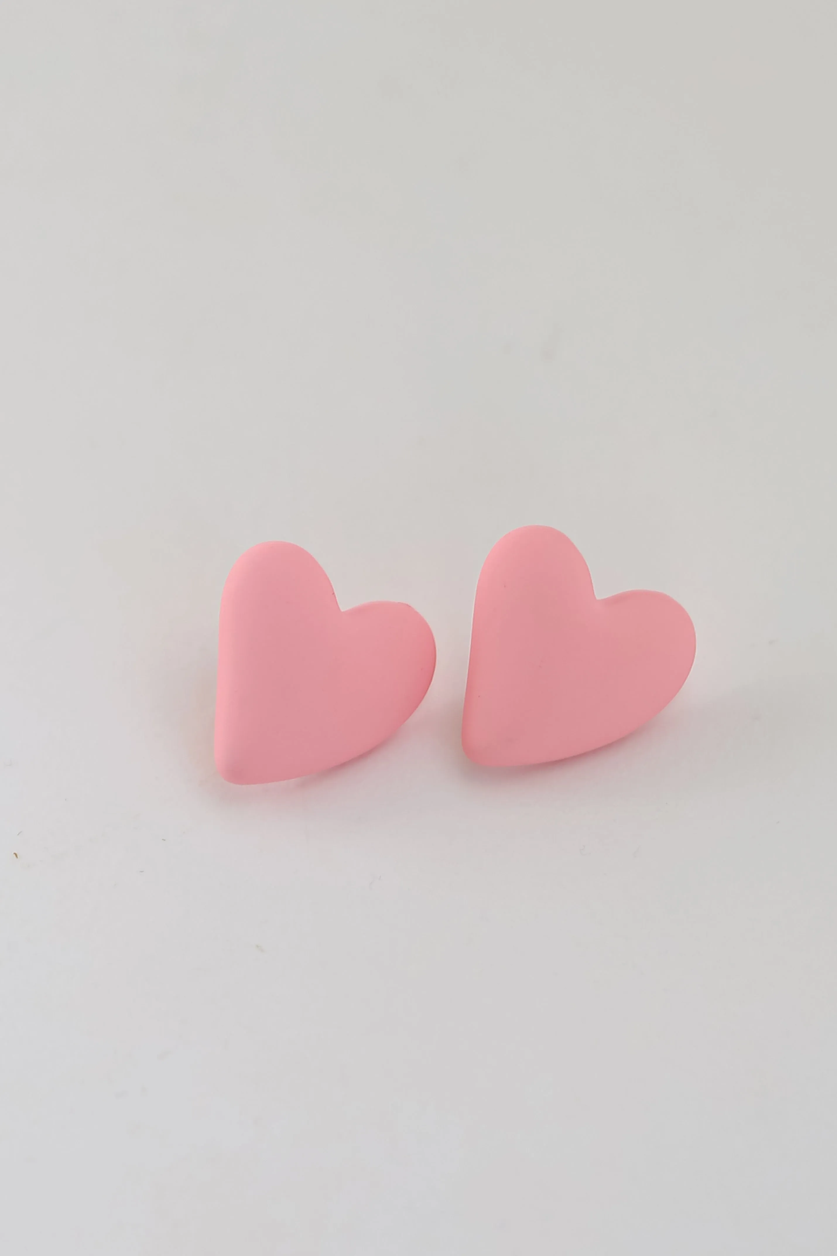 Annie Pink Heart Stud Earrings