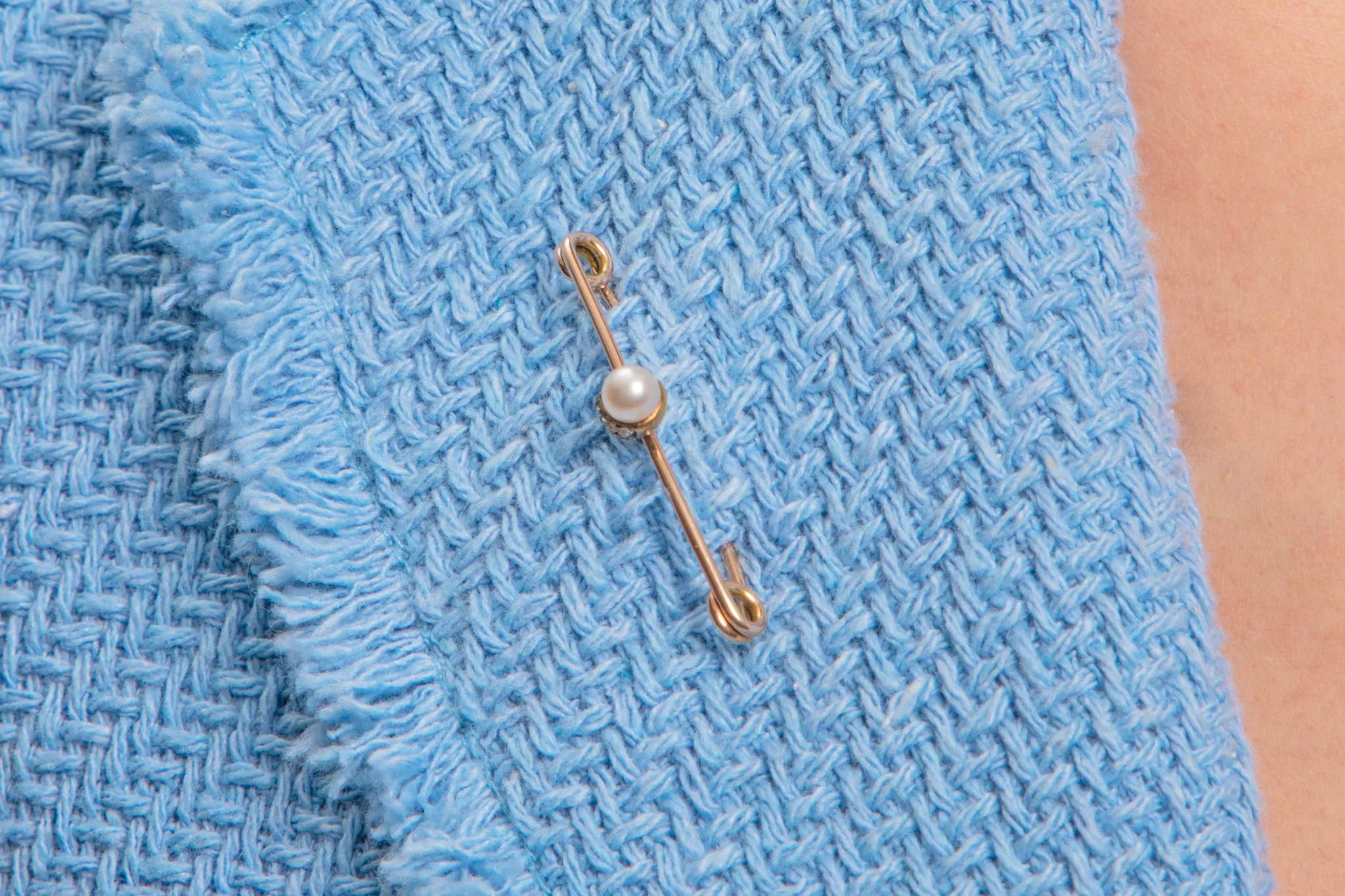 Antique 9ct Gold Diamond Pearl Acorn Stock Pin