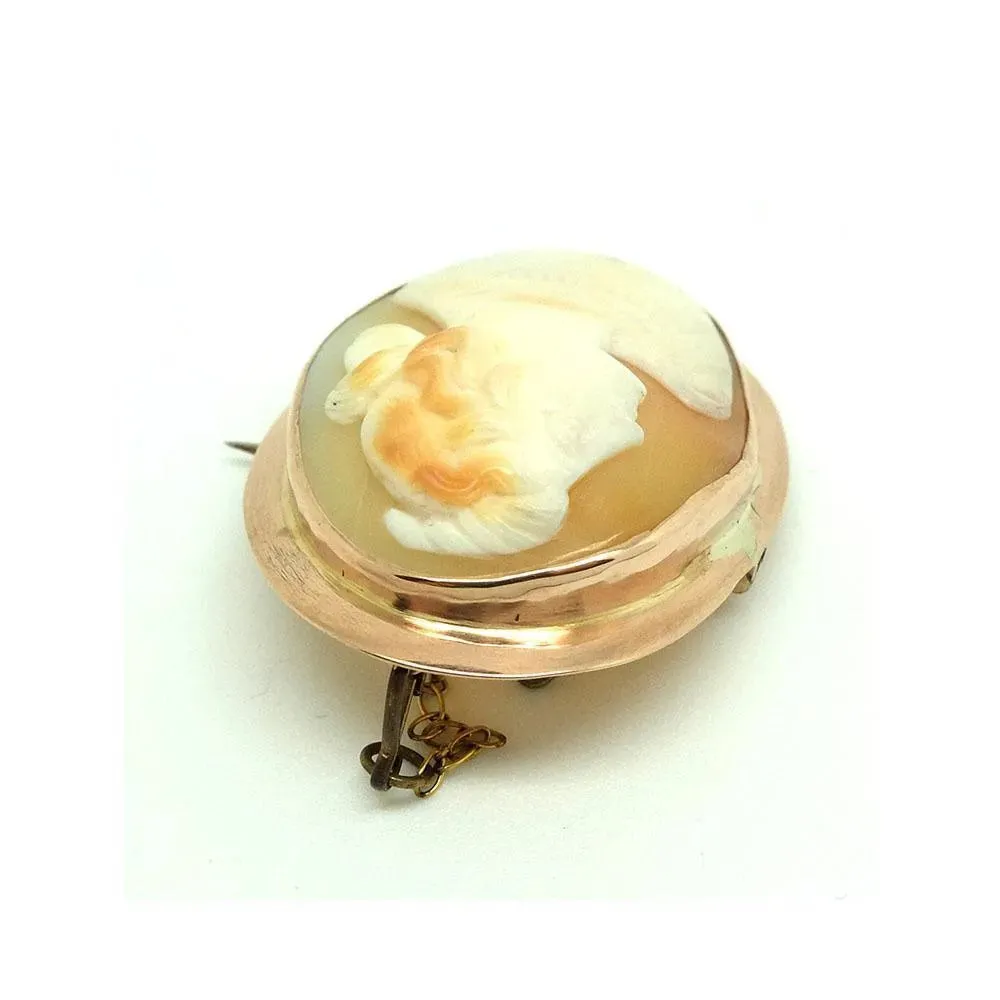 Antique Victorian 9ct Rose Gold Cameo Brooch