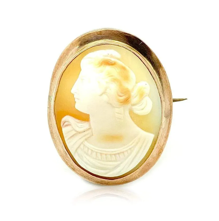 Antique Victorian 9ct Rose Gold Cameo Brooch