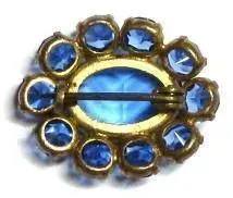 Antique Victorian Blue Glass Brooch