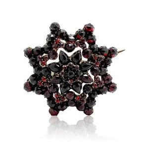 Antique Victorian Garnet Star Gemstone Brooch