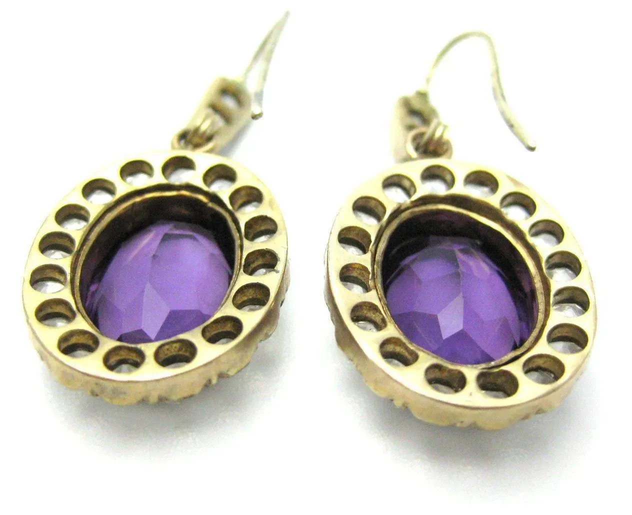 Antique Victorian Gold Amethyst Earrings