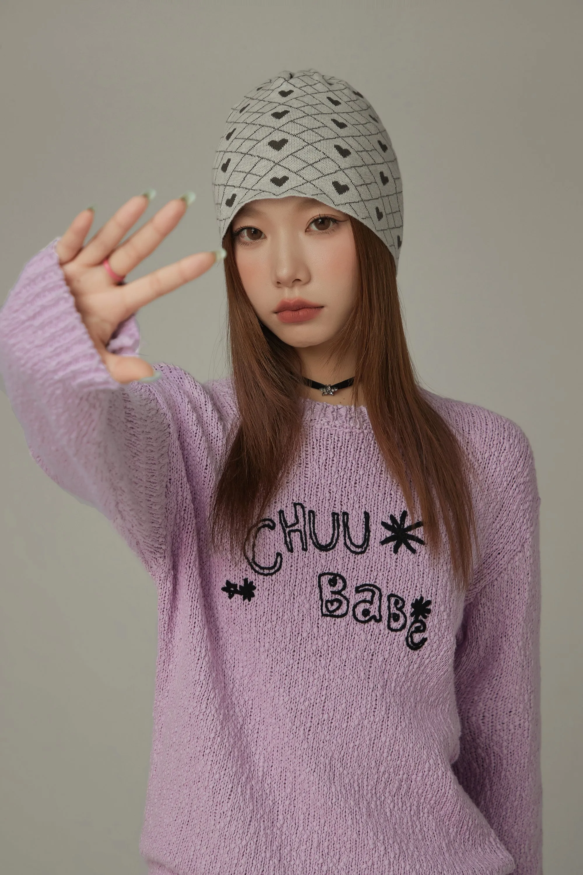 Argyle Heart Beanie