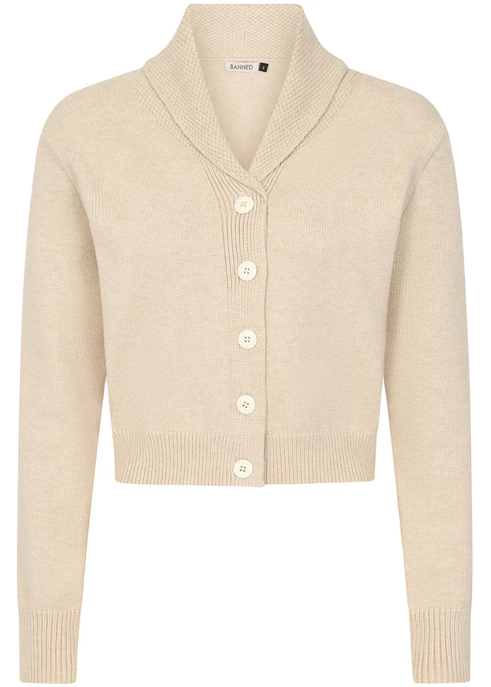 Banned Violet Collar 50's Cardigan Ivory