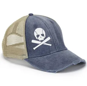 Baseball Skull Trucker Hat