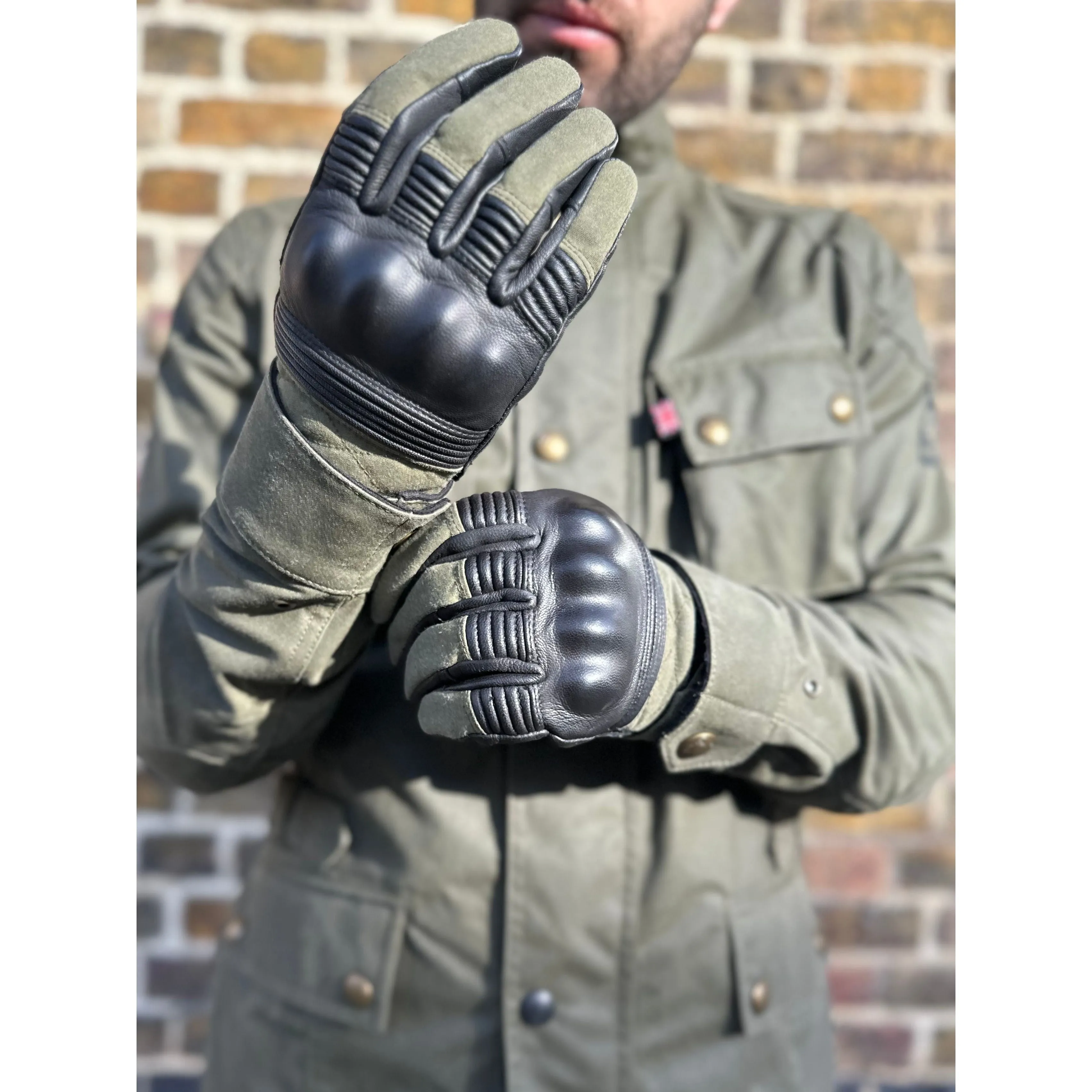 Belstaff - Hampstead Forest Green/Black Motorcycle - Leather Glove