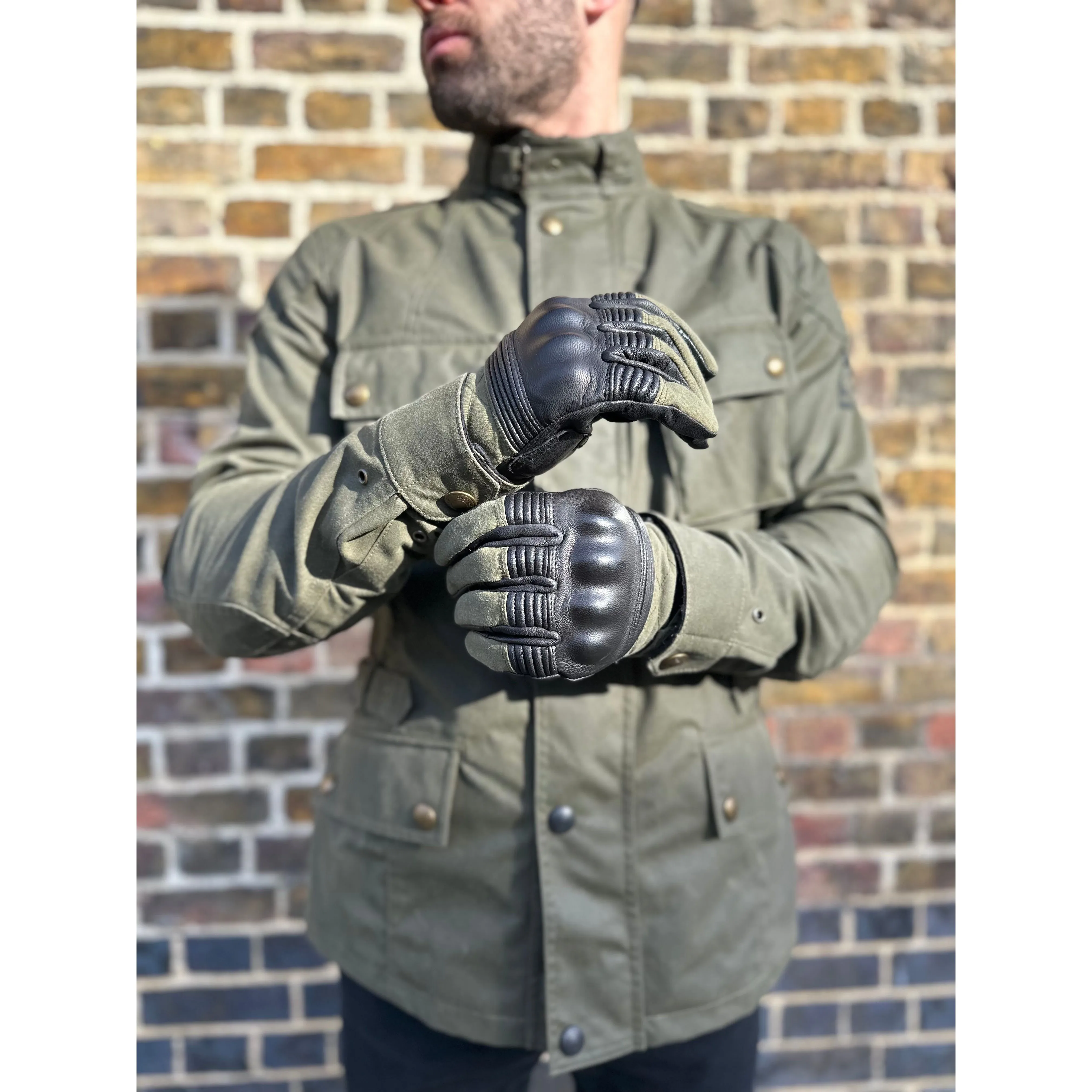 Belstaff - Hampstead Forest Green/Black Motorcycle - Leather Glove