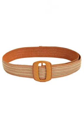 Belt009 Tan Gold Weave