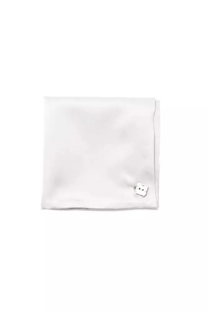 Billionaire Italian Couture White Sisal Men Pocket Square