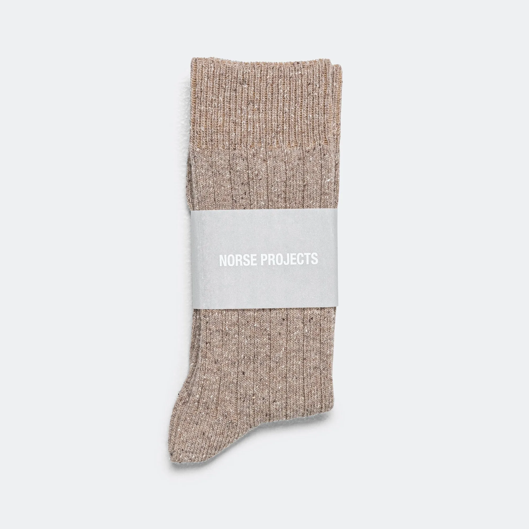 Bjarki Neps Wool Rib Sock - Utility Khaki