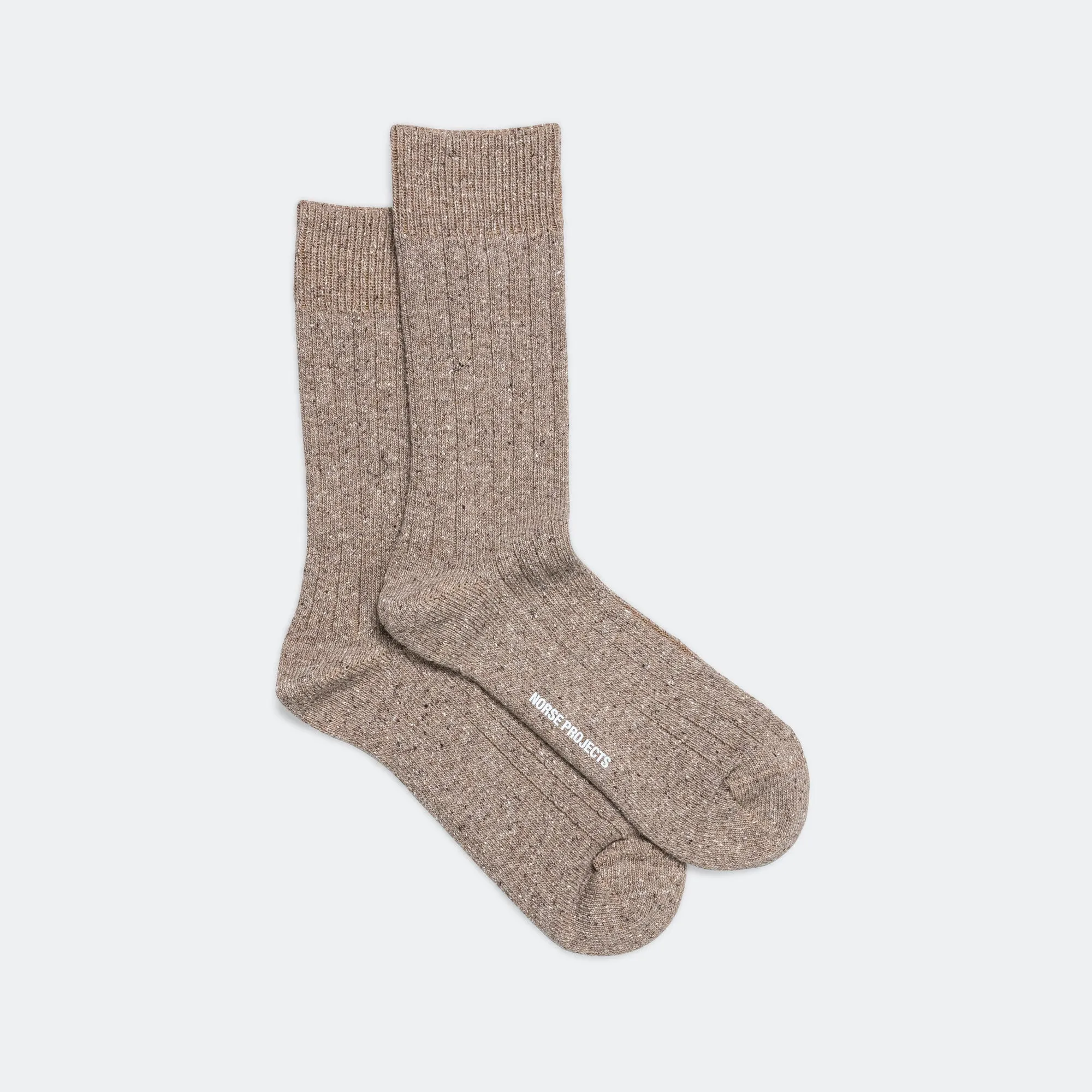 Bjarki Neps Wool Rib Sock - Utility Khaki