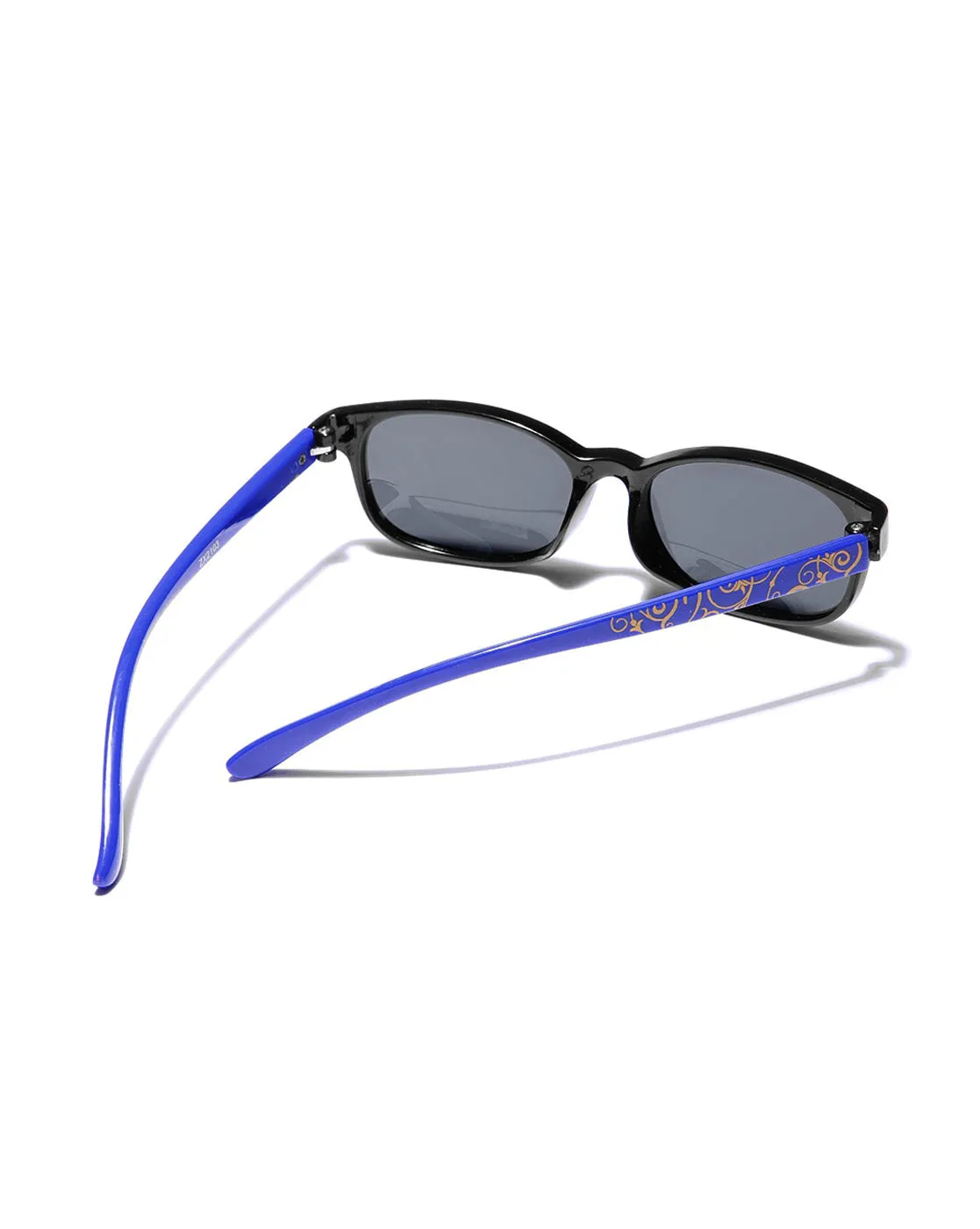 Black & Blue Toned with Polarised Lens Rectangle Sunglass for boy