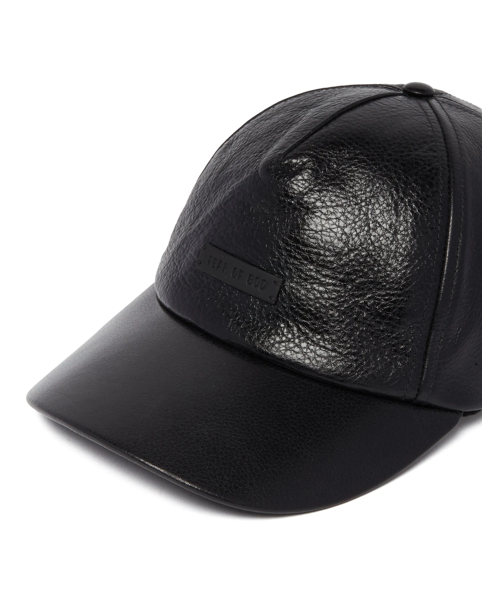 Black Leather Baseball Cap