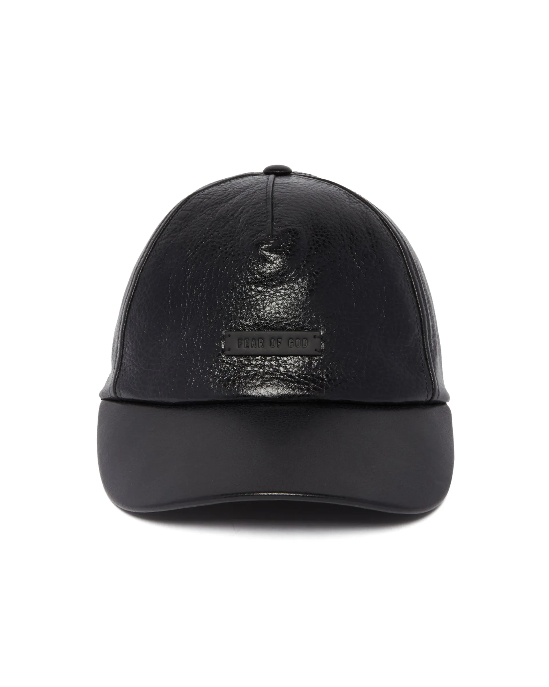 Black Leather Baseball Cap