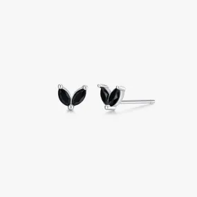 Black Sprout Sterling Studs in Silver