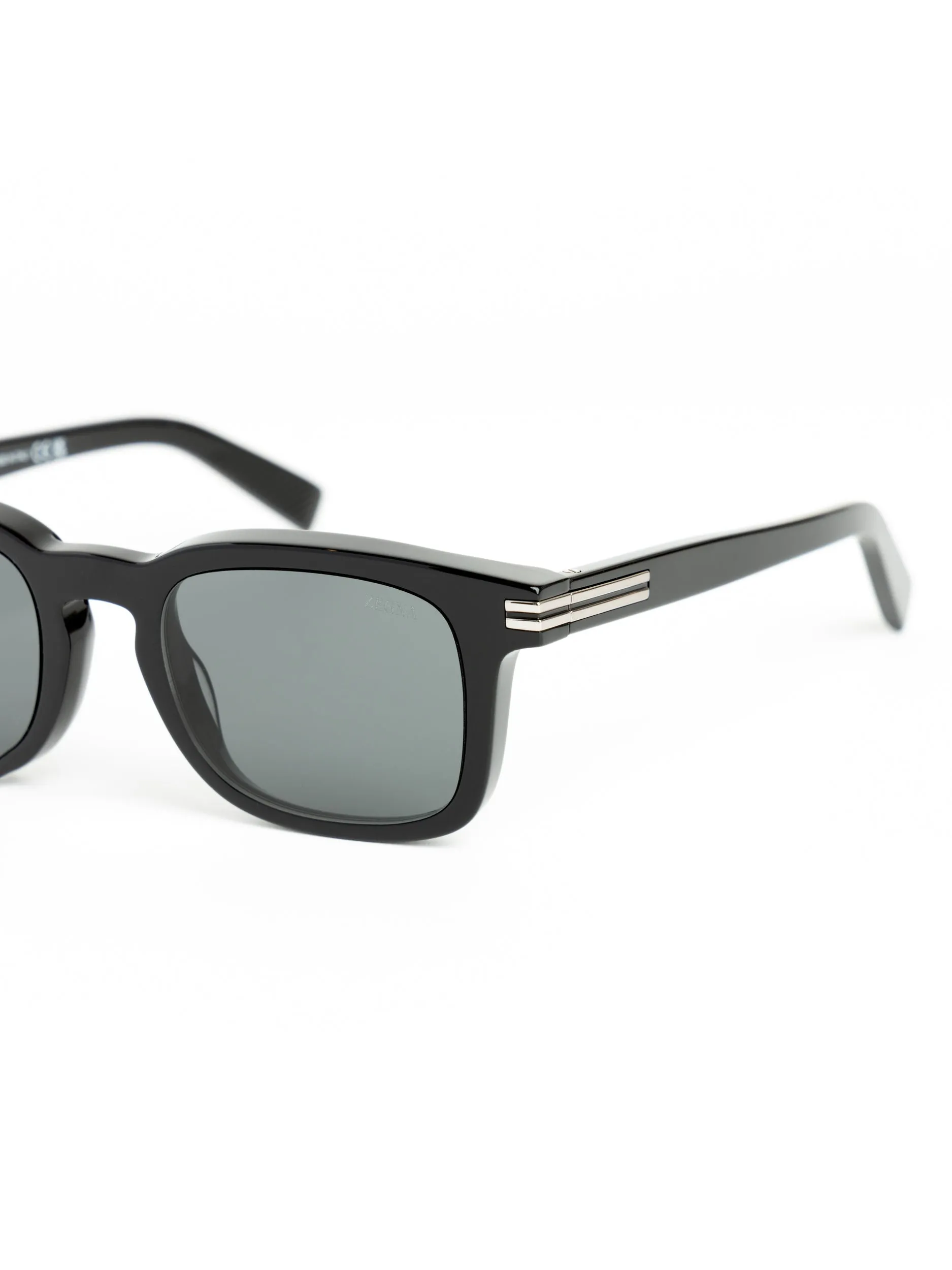 Black Squared Pantographed Plastic Sunglasses