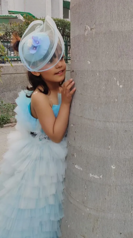 Blue Fancy Cap Fascinator