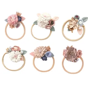 Bohemian Flowers Hair Ties In 3 Different Pastel Colors And Styles You Choose Feminine Boho Hair Accessories For Beautiful Floral Ponytail Holders Or Buns