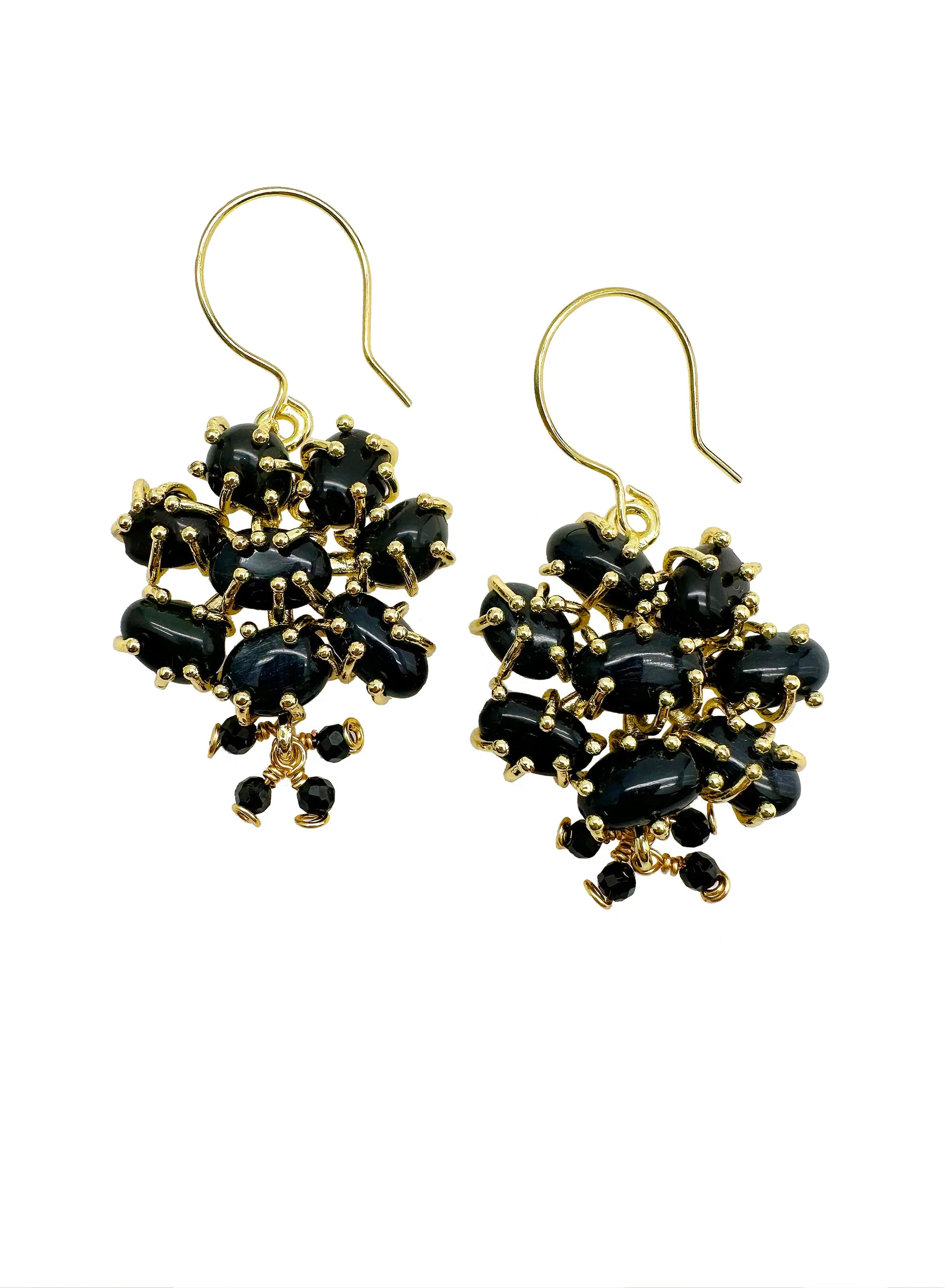 Bohemian Style Black Agate Earrings KE032