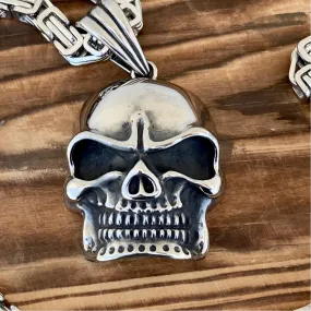 Bone Crusher Skull - Hollow Back Pendant - Necklace (251)