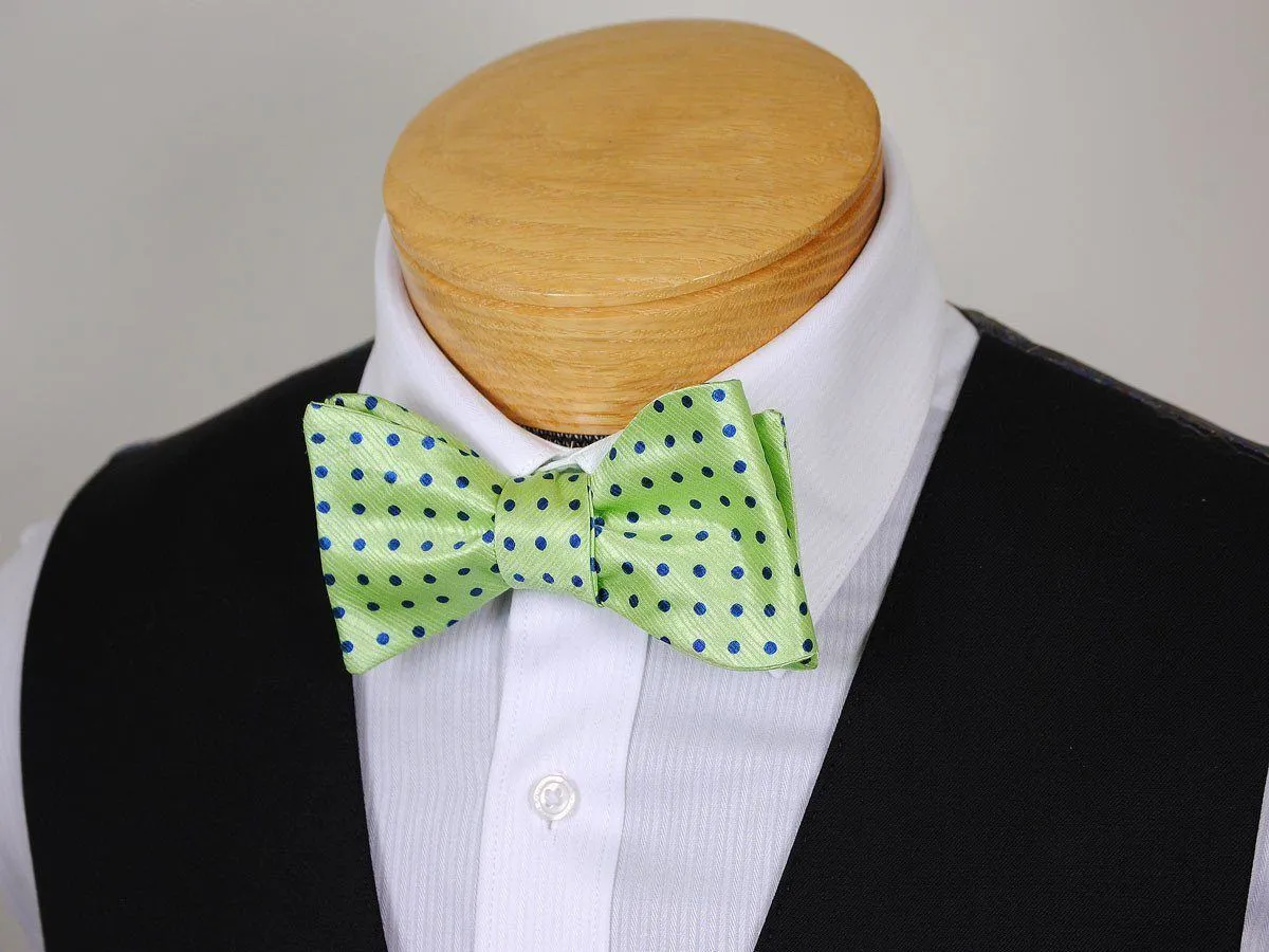 Boy's Bow Tie 16667 Green/Blue Polka Dot