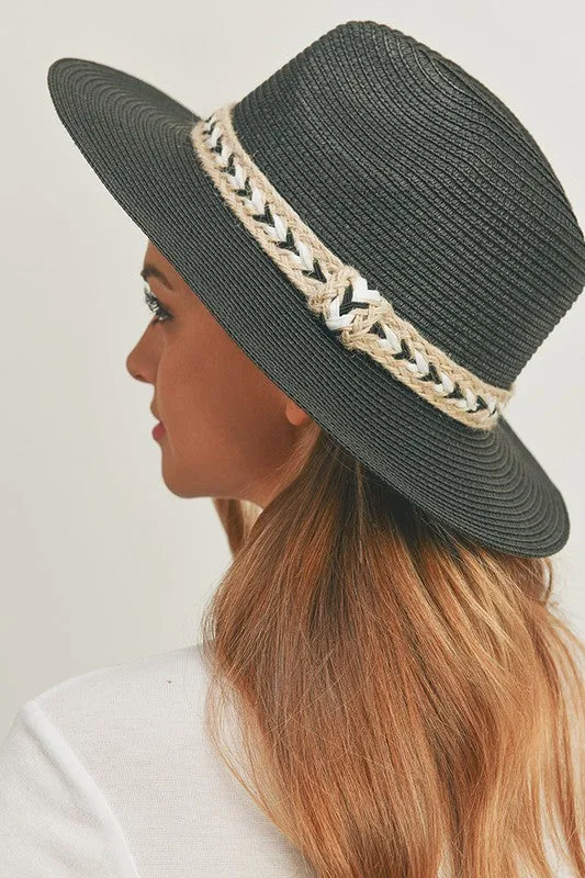 Braided Jute Band Panama Hat