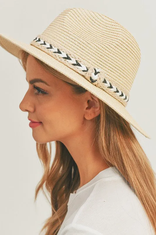 Braided Jute Band Panama Hat