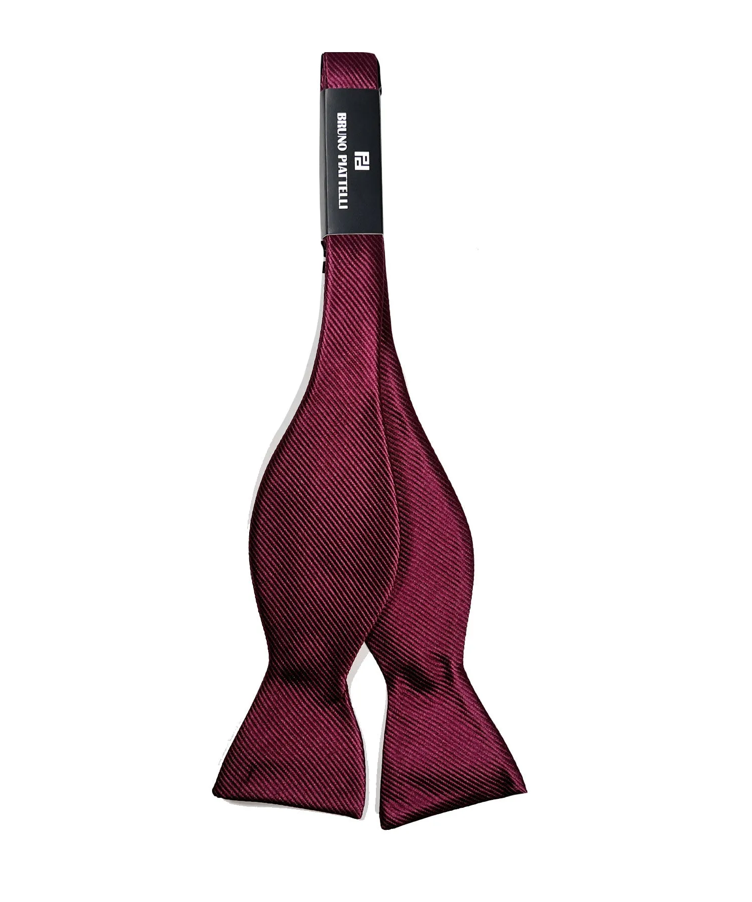 Bruno Piattelli Textured Silk Bow Tie - Burgundy